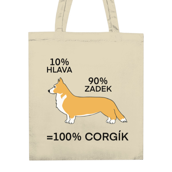Nákupní taška unisex s potiskem 100% corgi červený taška