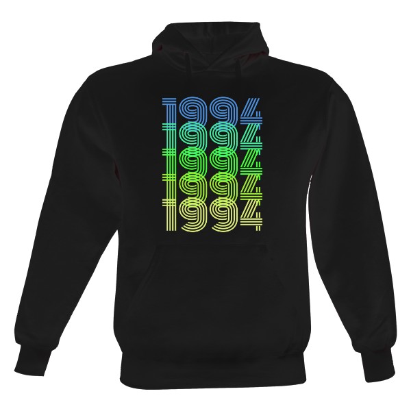 Pánská mikina s kapucí s potiskem 1994 ModroZelená Retro