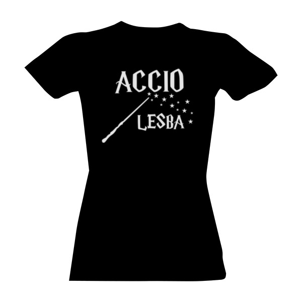 Accio Lesba - bílý text