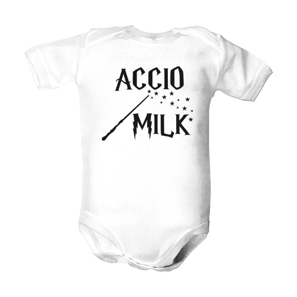 Dětské body Organic s potlačou Accio Milk