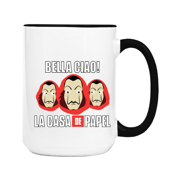 Hrnek velký barevný s potiskem Bella Ciao! La casa de Papel hrneček