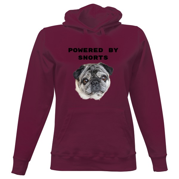 Dámská mikina s kapucí s potiskem Bezovy mopslik s napisem