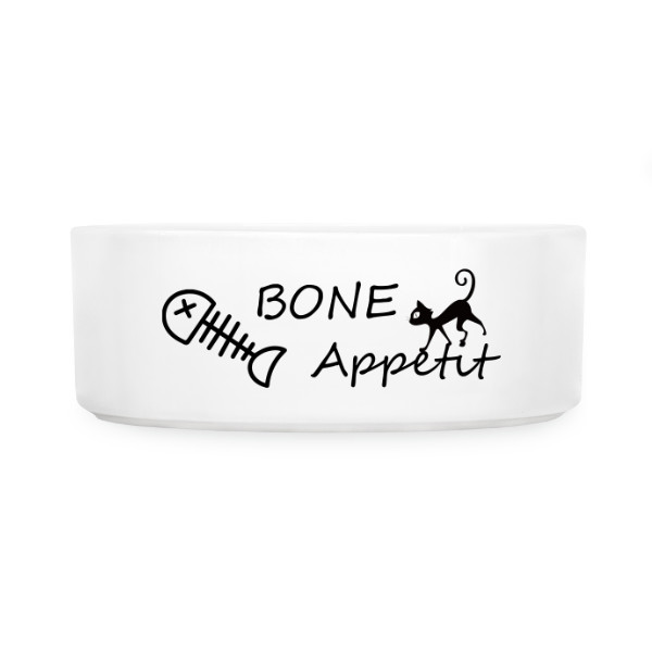 Miska pro mazlíčky s potiskem Bone appetit kočka