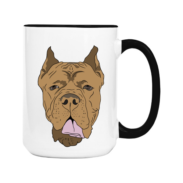 Hrnek velký barevný s potiskem Cane corso - brown