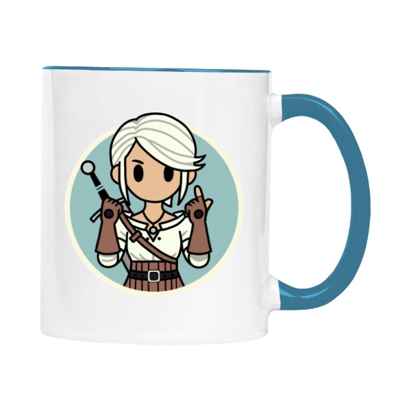 Hrnek malý barevný s potiskem Ciri na hrnku