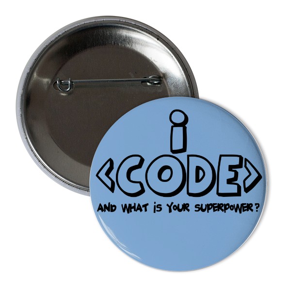 Odznak  s potlačou Code placka