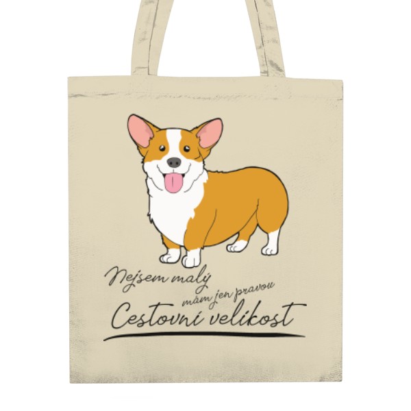 Nákupní taška unisex s potiskem Corgi cestovní velikost