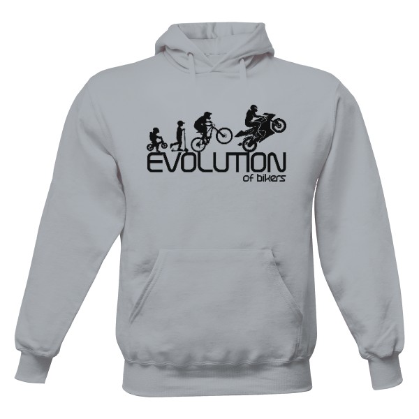 Pánska mikina s kapucňou s potlačou Evolution of Bikers