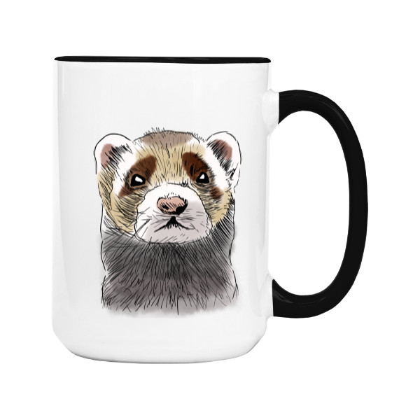 Hrnek velký barevný s potiskem Fretka