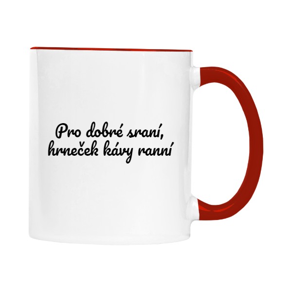 Hrnek malý barevný s potiskem Hrneček kávy ranní