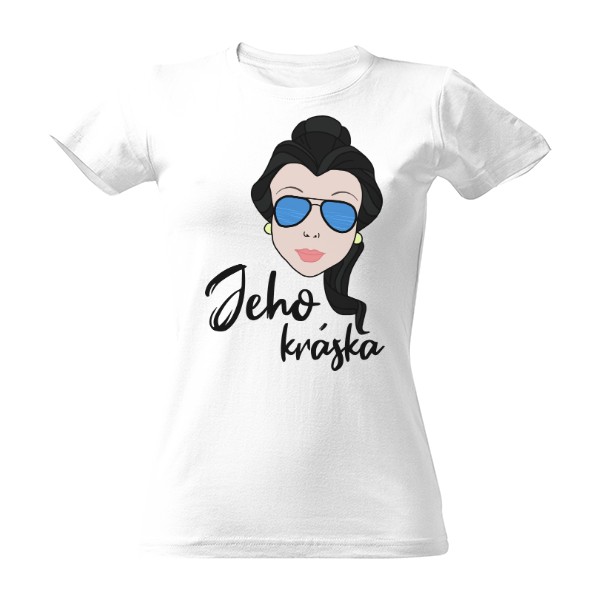 Tričko s potiskem Jeho kráska tmavovláska