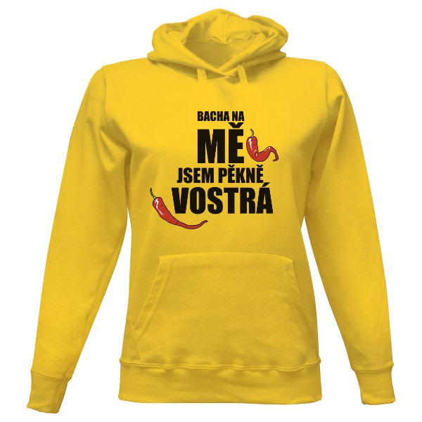 Dámská mikina s kapucí s potiskem Jsem vostrá