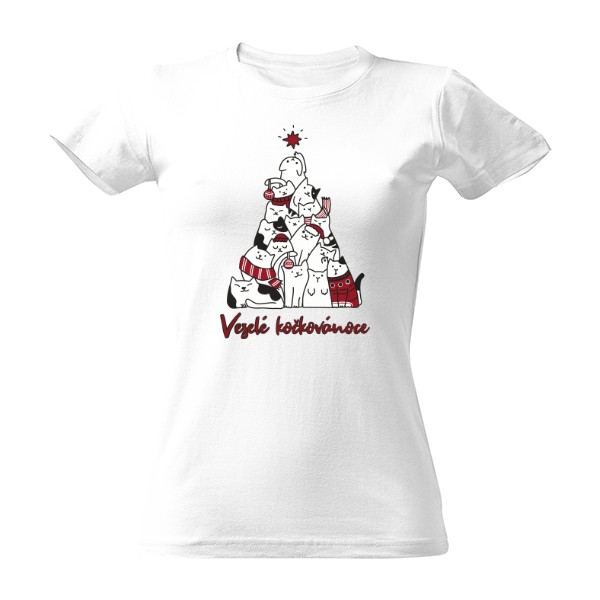 Tričko s potiskem Kočkovánoce