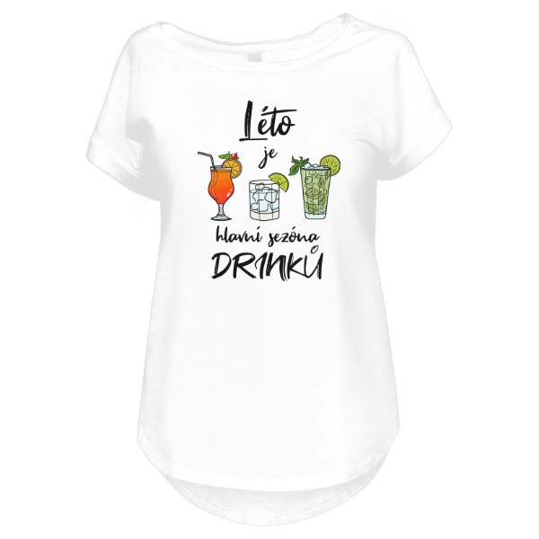 Tričko s potiskem Léto je sezóna drinků