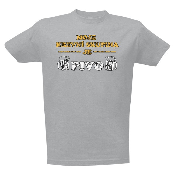 Tričko s potiskem Moje krevní skupina je pivo