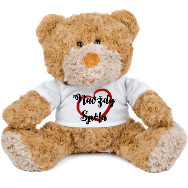 Medvídek Teddy s potiskem Navždy spolu srdce
