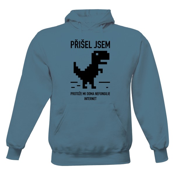 Pánská mikina s kapucí s potiskem Nefunguje internet