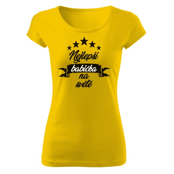 Tričko s potiskem Nejlepší babička na světě - černá