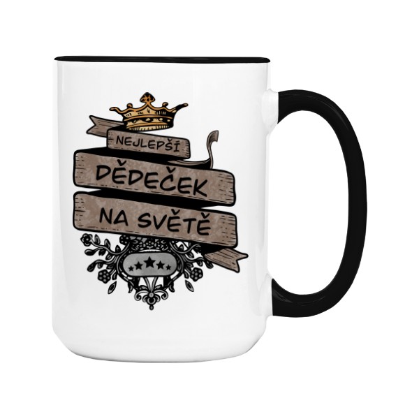 Hrnek velký barevný s potiskem Nejlepší dědeček na světě - hrnek