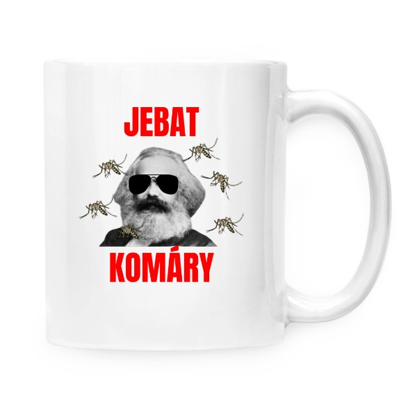 Hrnek malý bílý s potiskem Otravující komáři