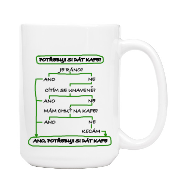 Hrnek velký s potiskem Potřebuji si dát kafe?