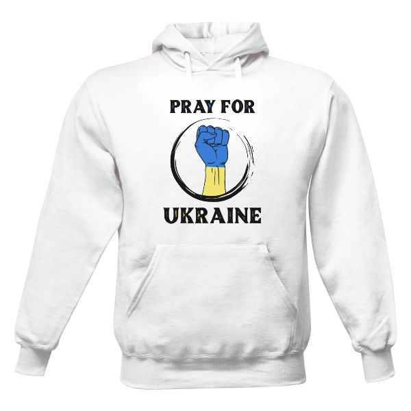 Pánská mikina s kapucí s potiskem Pray for Ukraine na mikině