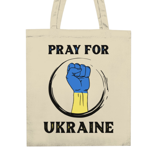 Nákupní taška unisex s potlačou Pray for Ukraine na tašce