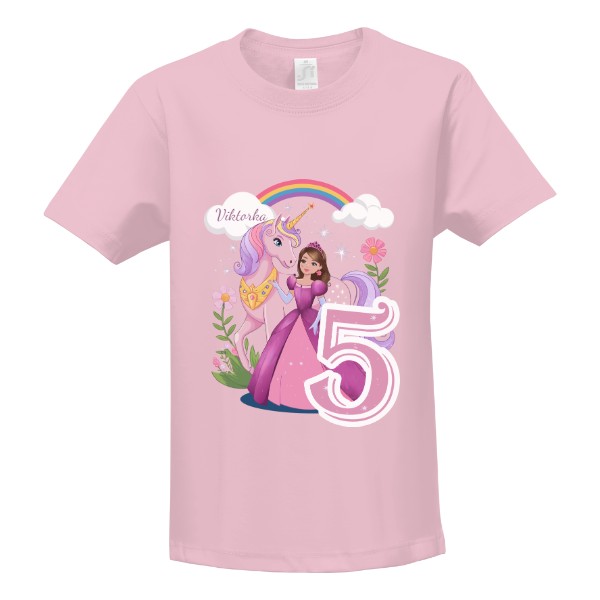 Tričko s potiskem Princezna Narozeniny 5 let se jménem