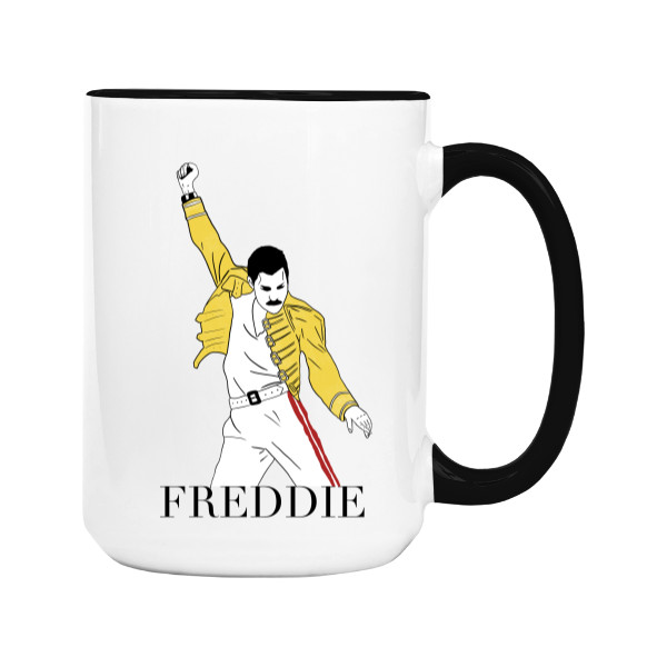 Hrnek velký barevný s potiskem Queen Freddie