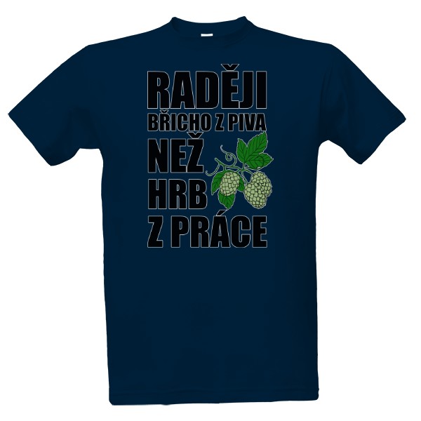 Tričko s potiskem Raději břicho z piva