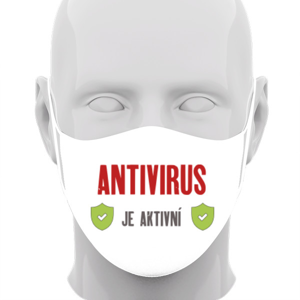 Rouška s potiskem Rouška antivirus aktivní