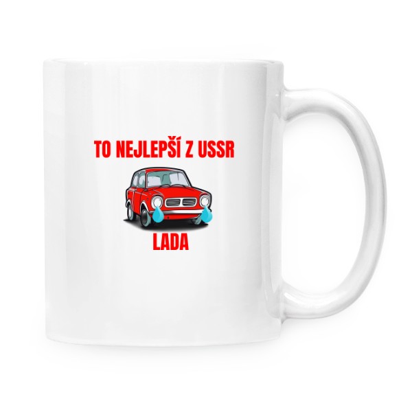 Hrnek malý bílý s potiskem To nejlepší - auto Lada