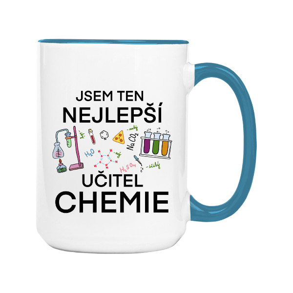 Hrnek velký barevný s potiskem Učitel chemie - na hrnku