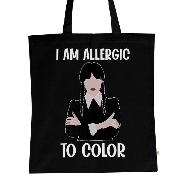 BIO platená taška s potlačou Wednesday - allergic to color taška