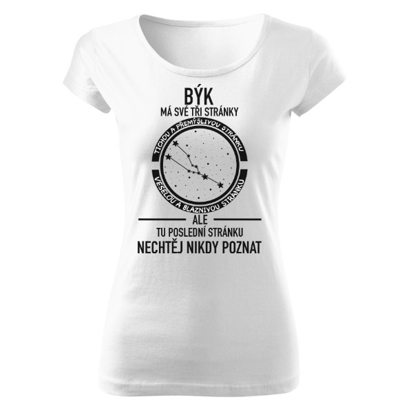 Tričko s potiskem Znamení horoskopu - Býk černé
