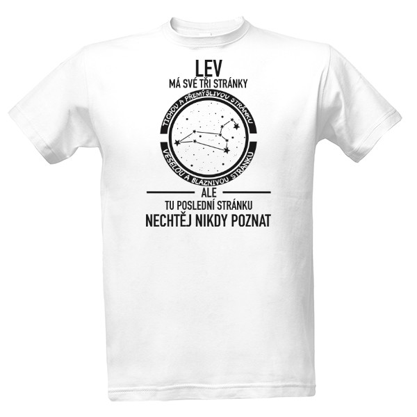 Tričko s potiskem Znamení horoskopu - Lev černé
