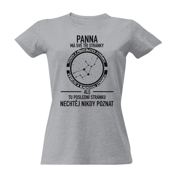 Tričko s potiskem Znamení horoskopu - Panna černé